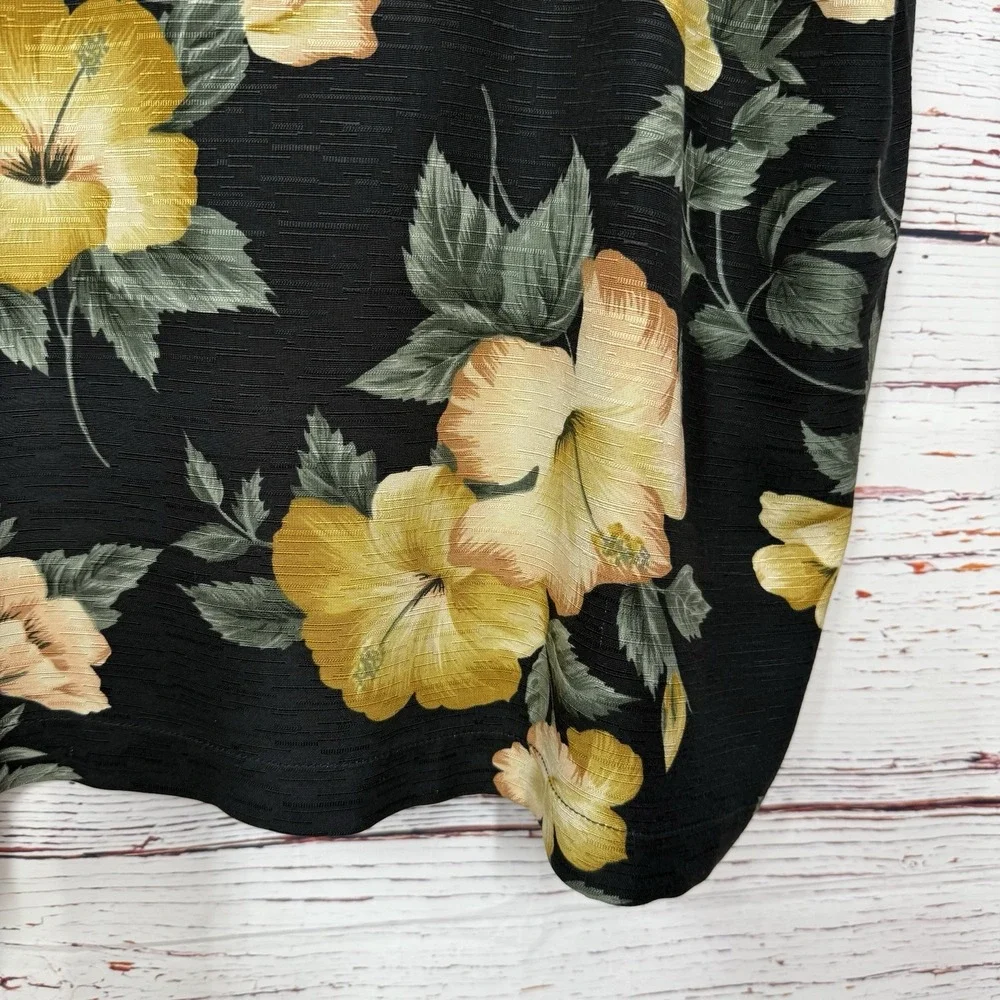 VTG Tommy Bahama Mens  Hawaiian 100% Silk Shirt Size M Floral Tropical Button - Picture 8 of 13